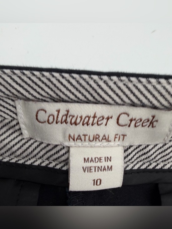 COLDWATER CREEK Capri Pants Womens 10 Black Natural Fit Crop Casual Cotton Blend - Picture 3 of 10